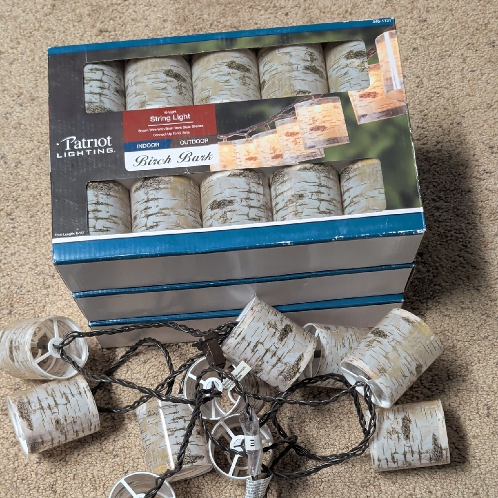 4 Sets Of Patriot Lighting 10 Light Birch Bark Style Shades Indoor Outdoor Light